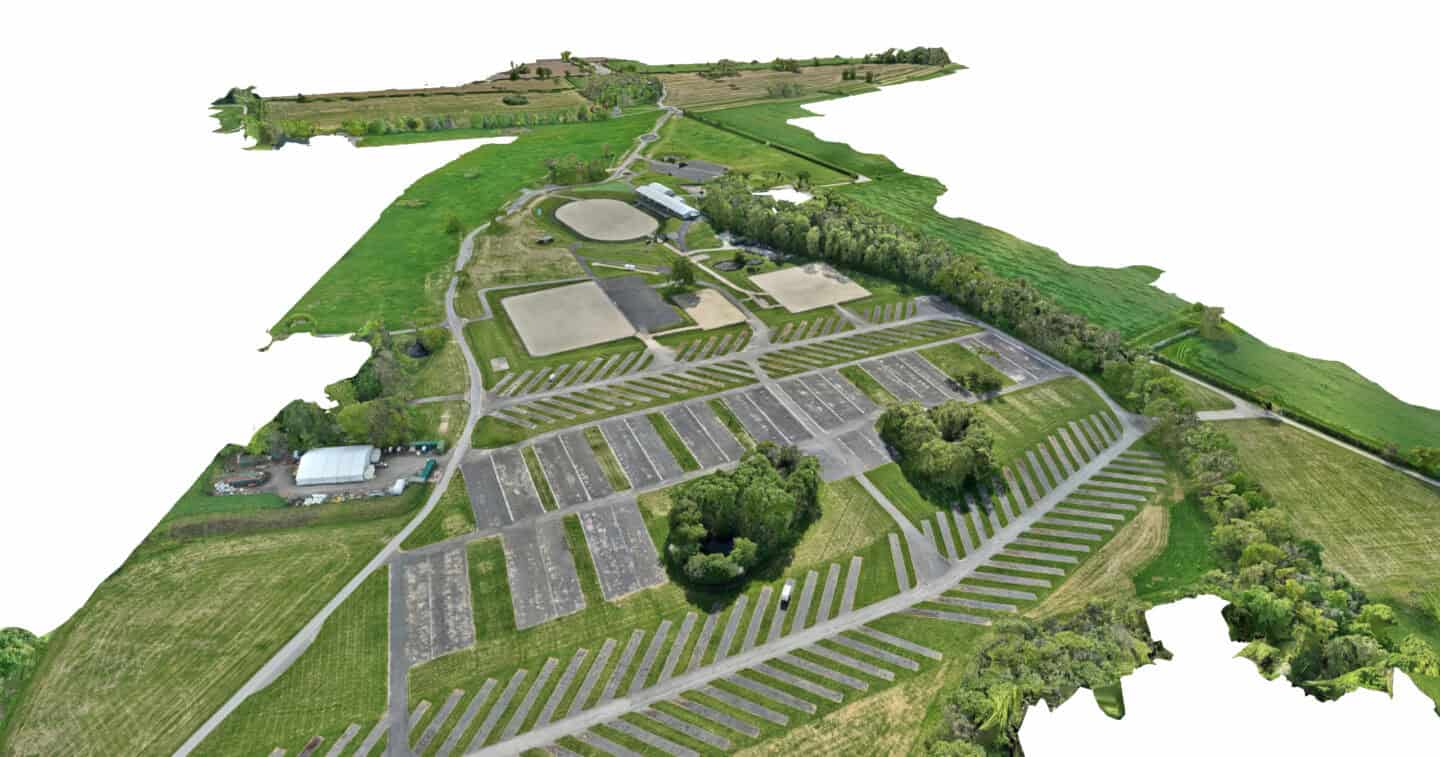 Aerial view of Bryant Site Services' construction and landscaping site.