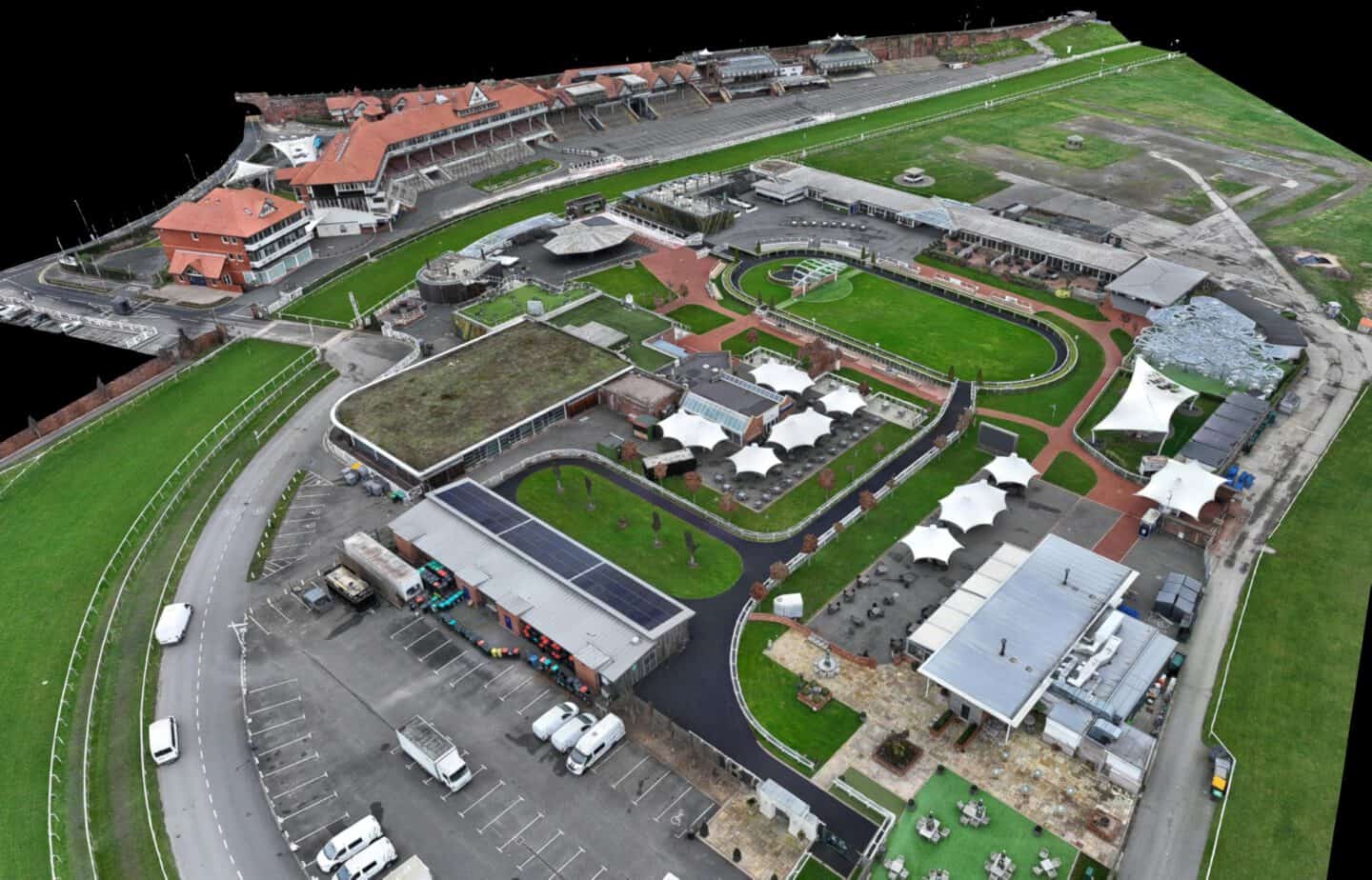 Aerial view of Bryant Site Services' extensive facility and grounds.
